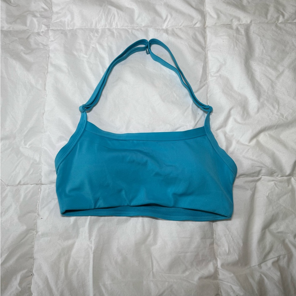 Blue Halter Sports Bra